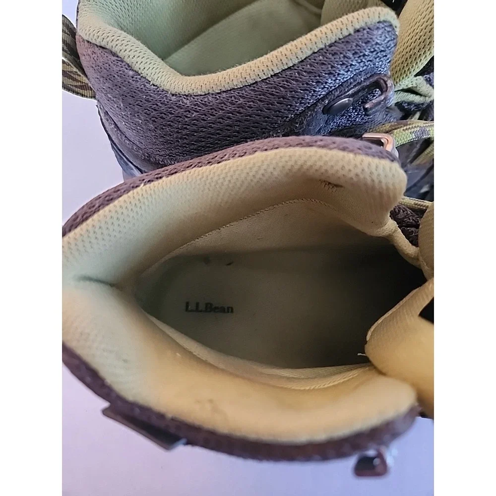 LL Bean Boots Trail Hiker Waterproof Suede Outdoor Utility Green Gray Kids Sz 4‎